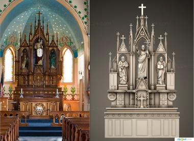 Iconostasis (Catholic iconostasis, IKN_0242) 3D models for cnc