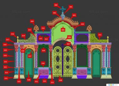 Iconostasis ( New version IKN 0045, IKN_0245) 3D models for cnc