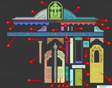 Iconostasis (Option 2 IKN0002 Petrovka village, IKN_0256) 3D models for cnc