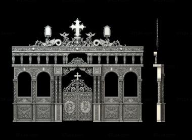 Iconostasis (Iconostasis with dragons, IKN_0263) 3D models for cnc