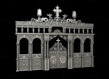 Iconostasis (Iconostasis with dragons, IKN_0263) 3D models for cnc