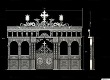 Iconostasis (Iconostasis with dragons, IKN_0263) 3D models for cnc