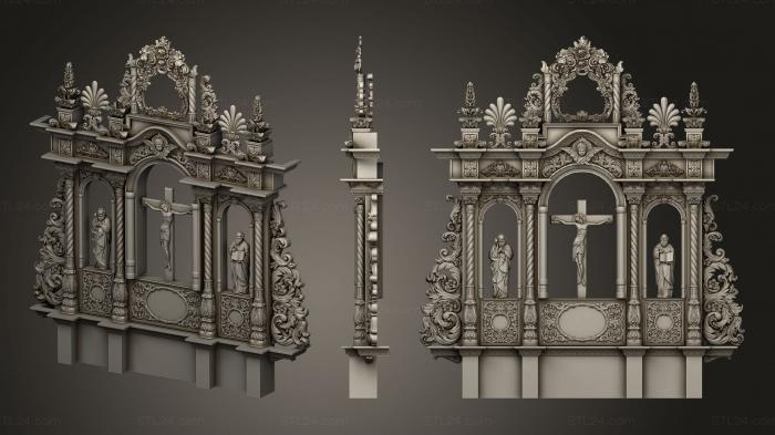 Иконостасы (Иконостас католический, IKN_0265) 3D модель для ЧПУ станка