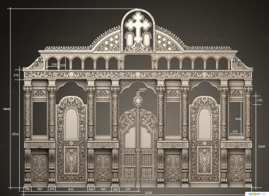 Iconostasis (Iconostasis of the village of Petrovka version1, IKN_0267) 3D models for cnc