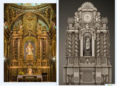 Iconostasis (Golden catholic iconostasis, IKN_0274) 3D models for cnc