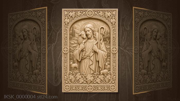 Christ the Good Shepherd - lamb and mountain pasture 3d STL model