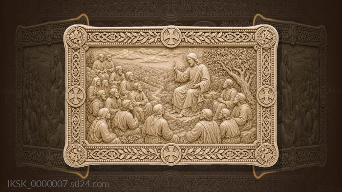 Christ on the Mountain - sermon and people at the foot 3d STL model