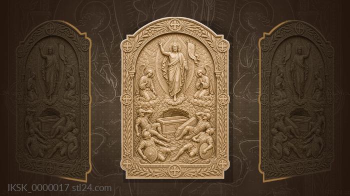 Resurrection of Christ - Christ above the tomb and angels 3d STL model