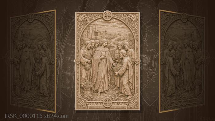 Joseph and brothers - Joseph in a carved cloak and sheaves 3d STL model