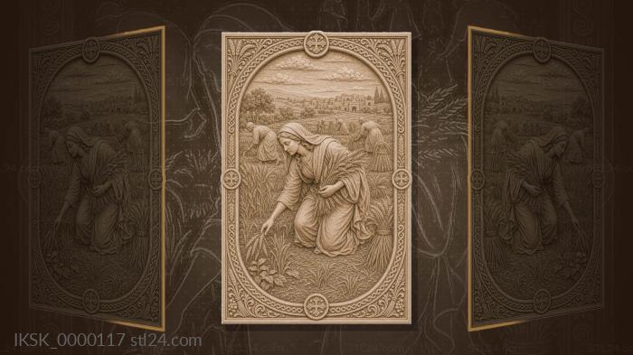 Ruth in the field - Ruth gathers ears of grain and a field 3d STL model