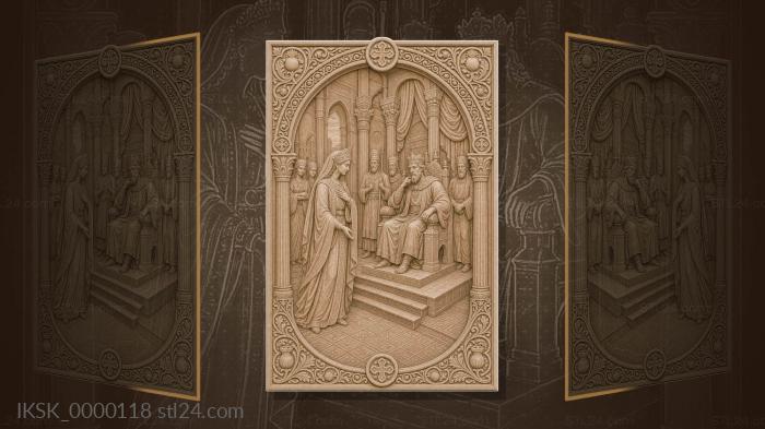 Esther before the king - the queen in the hall and columns 3d STL model