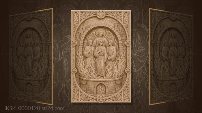 Three Youths in a Cave - three youths on fire 3d STL model