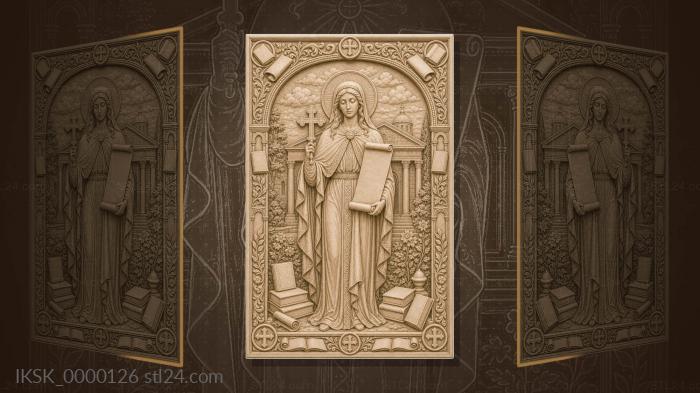 Saint Tatiana - saint with a cross and an empty scroll 3d STL model