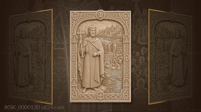 Saint Vladimir - prince with a cross and baptism of Rus 3d STL model