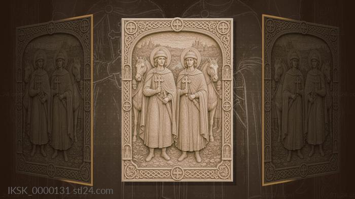 Boris and Gleb - two martyred princes and crosses 3d STL model