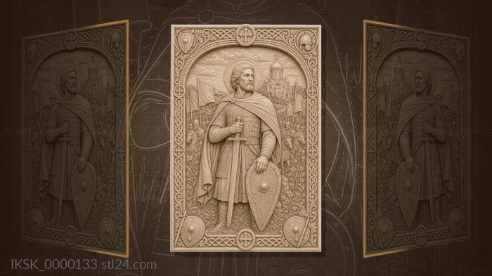 Dimitry Donskoy - prince with a sword and temple 3d STL model