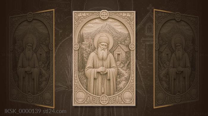 Paisiy Svyatogorets - the elder on Mount Athos and mountains 3d STL model
