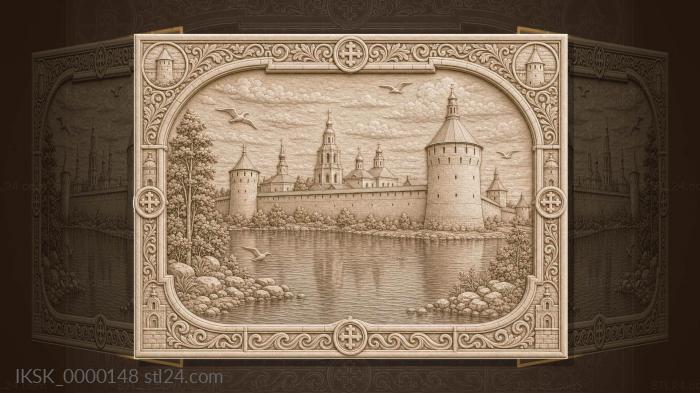 Kirillo-Belozersky Monastery - walls and lake 3d STL model
