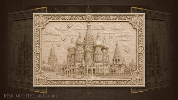 St. Basils Cathedral - the cathedral and Red Square 3d STL model