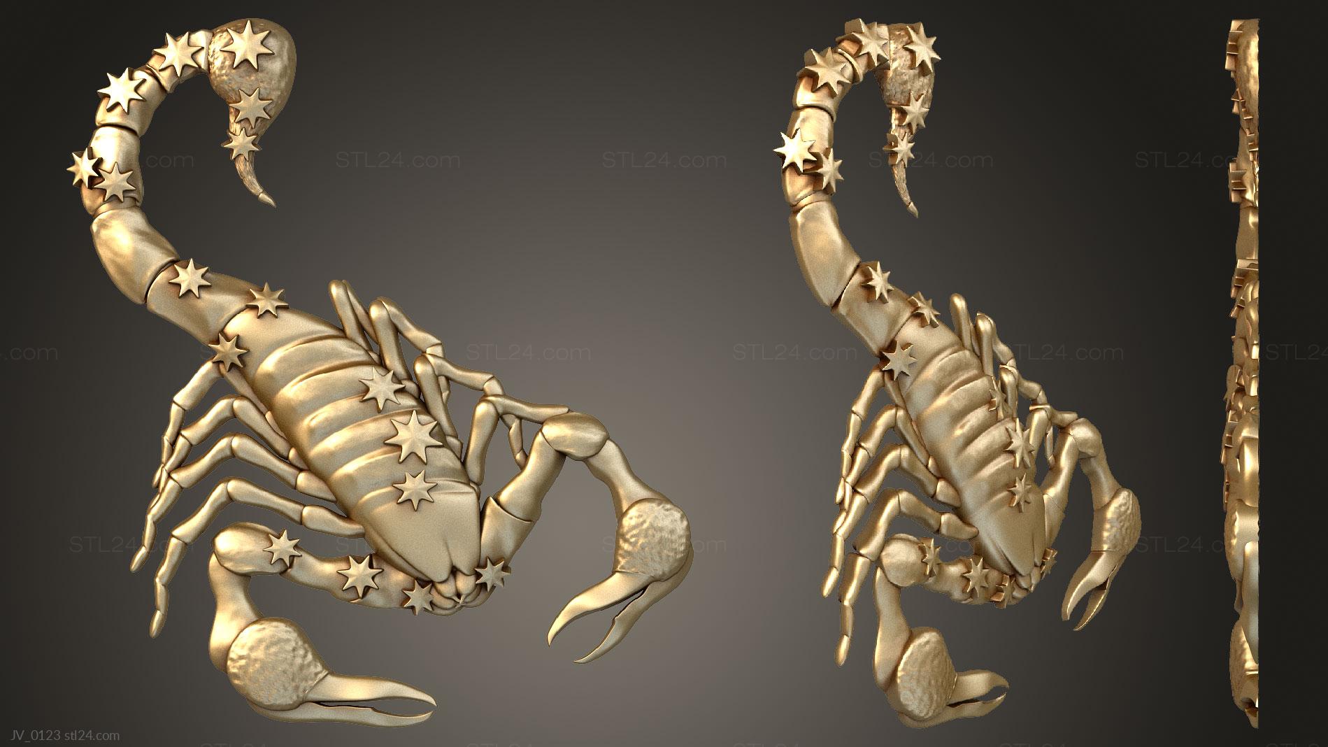 Животные (Scorpion, JV_0123) 3D модель для ЧПУ станка
