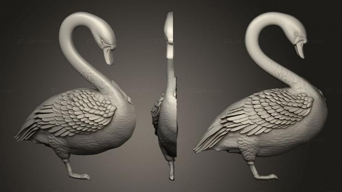 Животные (Лебедь, JV_0132) 3D модель для ЧПУ станка