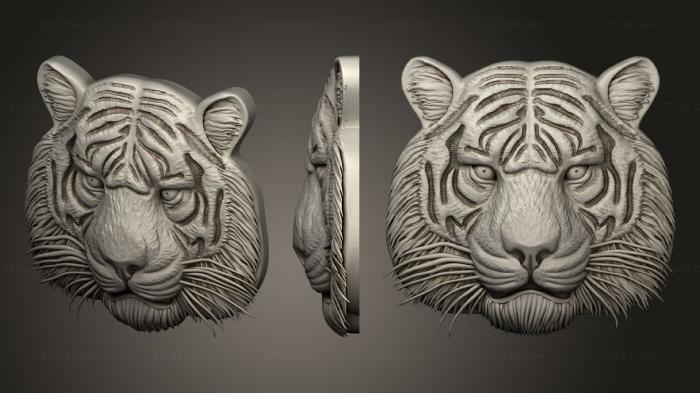 Животные (Морда Тигра, JV_0141) 3D модель для ЧПУ станка