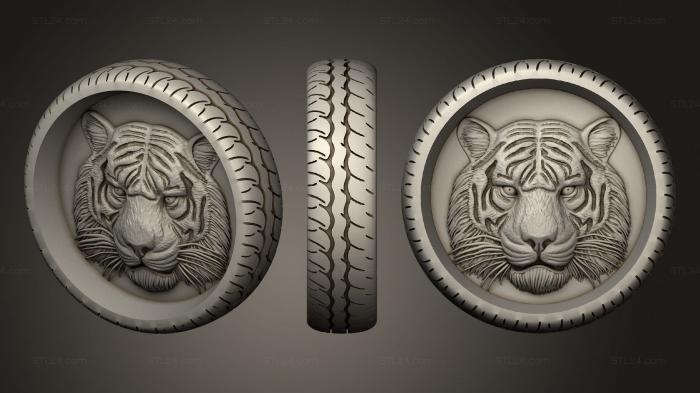 Животные (Тигр в колесе, JV_0145) 3D модель для ЧПУ станка