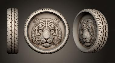 Animals (Tiger in the wheel, JV_0145) 3D models for cnc