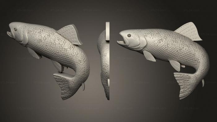 Животные (Рыба вариант1, JV_0158) 3D модель для ЧПУ станка