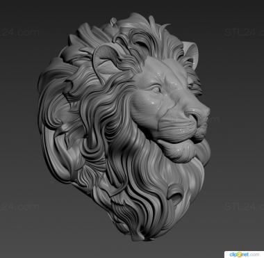 Животные (Обьемная морда льва 3DANL 70578, JV_0162) 3D модель для ЧПУ станка