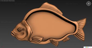 Животные (Менажница в виде рыбы, JV_0163) 3D модель для ЧПУ станка