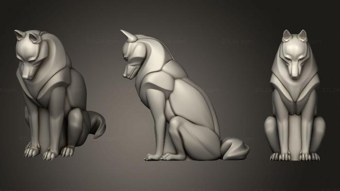 Животные (Статуэтка Собаки, JV_0165) 3D модель для ЧПУ станка