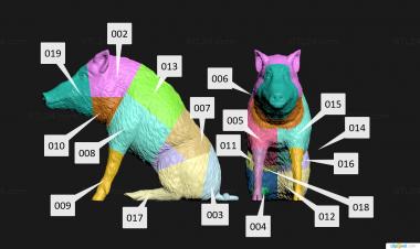 Животные (Кабанчик, JV_0166) 3D модель для ЧПУ станка