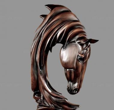 Animals (Figure in the form of a horse's head, JV_0175) 3D models for cnc