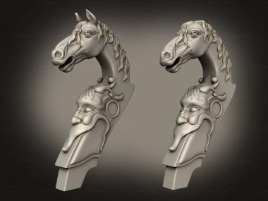 Animals ( Horse-headed tool handle, JV_0178) 3D models for cnc