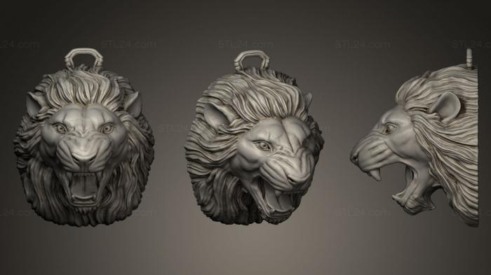 Jewelry (Golden Lion Pendant, JVLR_0015) 3D models for cnc