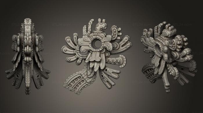 Ювелирные украшения (Волшебная птица ацтеков (версия Lq), JVLR_0293) 3D модель для ЧПУ станка