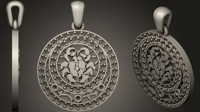 Jewelry (Cancer Zodiac Children Pendant, JVLR_0348) 3D models for cnc