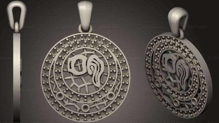 Jewelry (Cg Rings 3D CAD Virgo Zodiac Children Pendant, JVLR_0357) 3D models for cnc