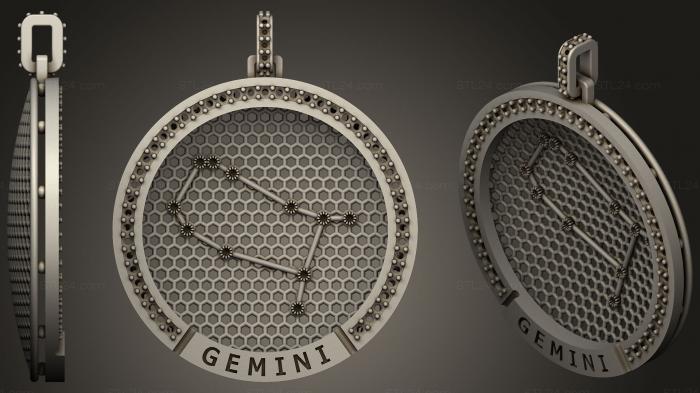 Gemini Zodiac Constellation Pendant