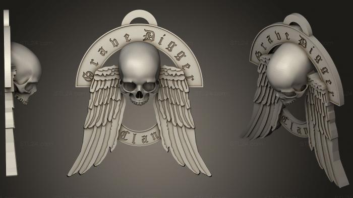 Jewelry (Grave Digger Clan Pendant Replica, JVLR_0410) 3D models for cnc