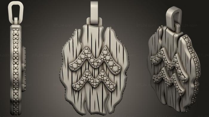 Jewelry (Jewelry Aquarius Zodiac Pendant 2, JVLR_0618) 3D models for cnc