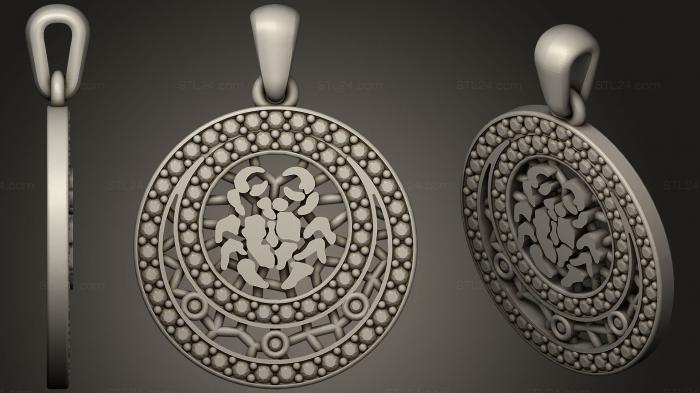 Jewelry (Jewelry Cancer Zodiac Children Pendant2, JVLR_0624) 3D models for cnc