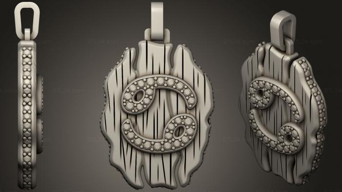 Jewelry (Jewelry Cancer Zodiac Pendant 2, JVLR_0626) 3D models for cnc