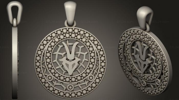 Jewelry (Jewelry Capricorn Zodiac Children Pendant2, JVLR_0628) 3D models for cnc