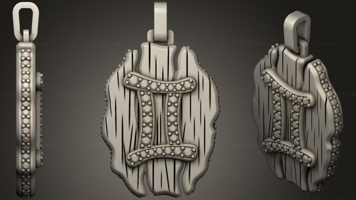 Jewelry (Jewelry Gemini Zodiac Pendant 2, JVLR_0634) 3D models for cnc