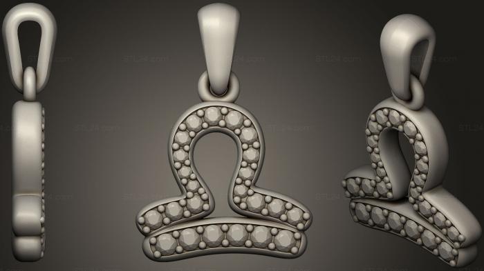 Jewelry (Jewelry Libra Zodiac Children Pendant, JVLR_0646) 3D models for cnc