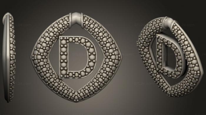 Jewelry (Jewelry Pendant With Letter D2, JVLR_0667) 3D models for cnc