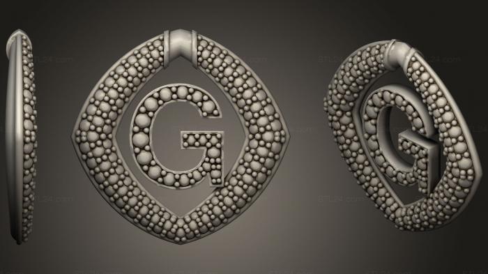 Jewelry (Jewelry Pendant With Letter G 3, JVLR_0680) 3D models for cnc