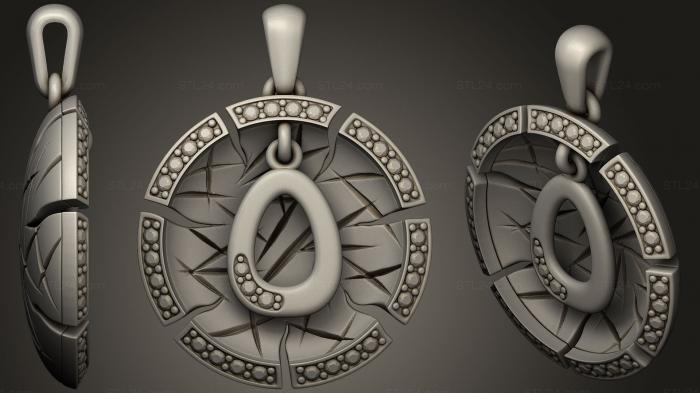 Jewelry (Jewelry Pendant With Letter O, JVLR_0710) 3D models for cnc